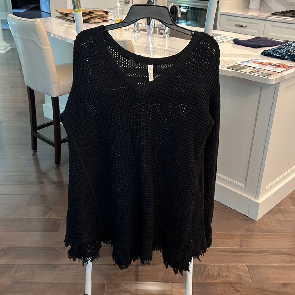 Black V neck sweater